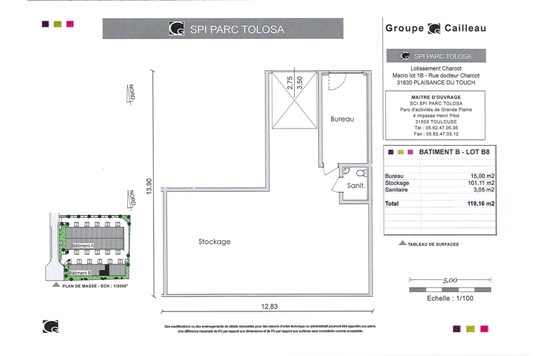 Location d'entrepôt de 119 m² à Plaisance-du-Touch - 31830 plan - 1