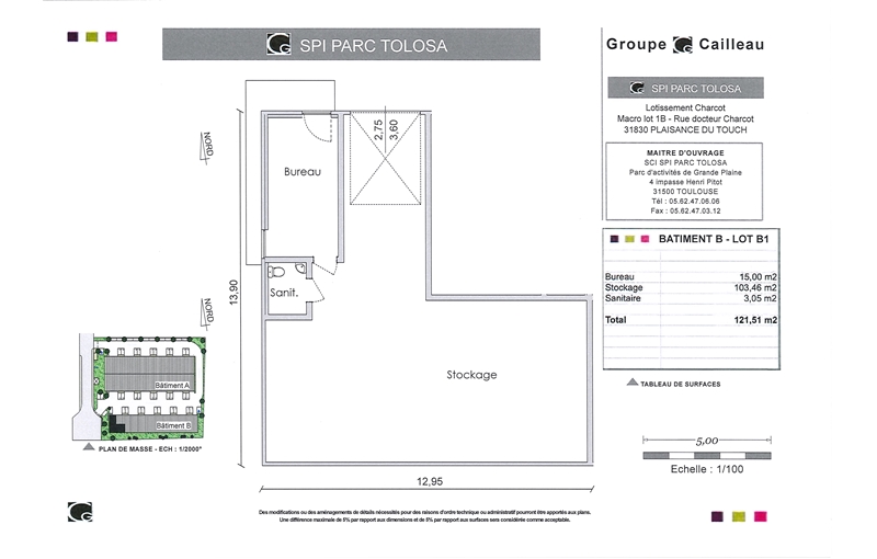 Location d'entrepôt de 121 m² à Plaisance-du-Touch - 31830 plan - 1