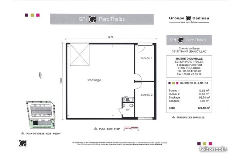 Location d'entrepôt de 123 m² à Saint-Jean-d'Illac - 33127 plan - 1