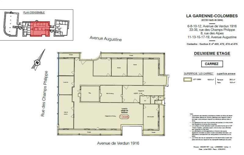 Vente de bureau de 424 m² à La Garenne-Colombes - 92250 plan - 1