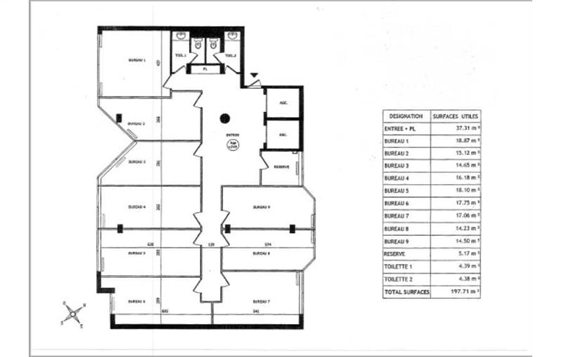 Achat de bureau de 198 m² à Levallois-Perret - 92300 plan - 1