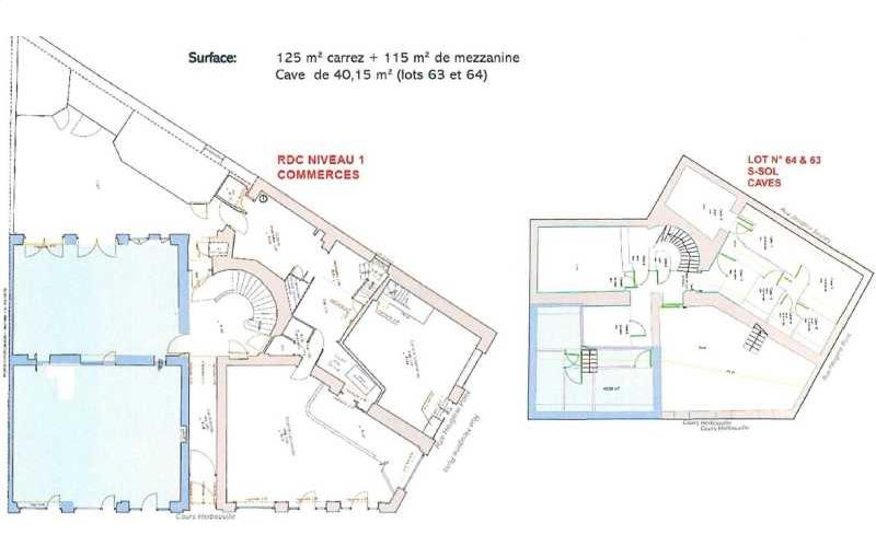 Bureau à vendre de 230 m² à Lyon 4 - 69004 plan - 1