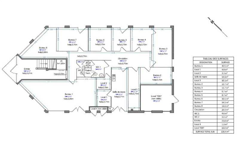 Bureau à vendre de 452 m² à Neyron - 01700 plan - 1
