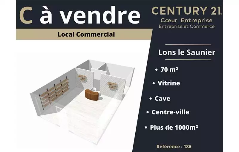 Achat de local commercial de 65 m² à Lons-le-Saunier - 39000