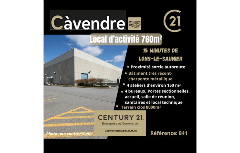Vente d'entrepôt de 760 m² à Lons-le-Saunier - 39000 photo - 1